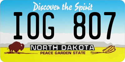 ND license plate IOG807