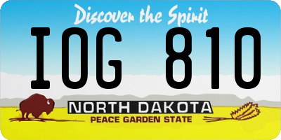 ND license plate IOG810
