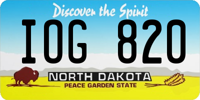 ND license plate IOG820