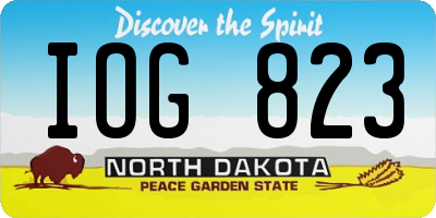 ND license plate IOG823