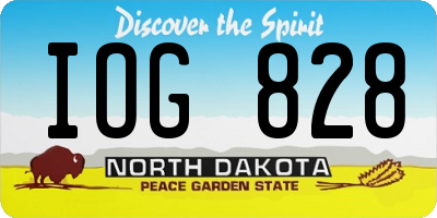 ND license plate IOG828