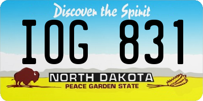 ND license plate IOG831