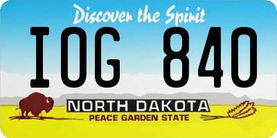 ND license plate IOG840