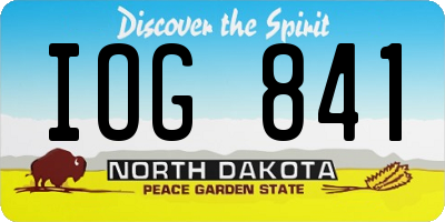 ND license plate IOG841