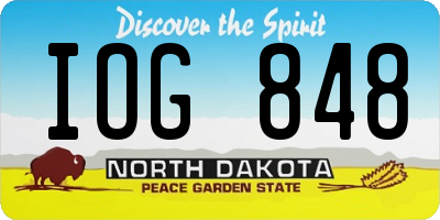 ND license plate IOG848