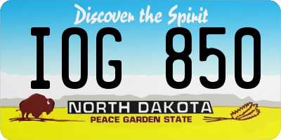 ND license plate IOG850