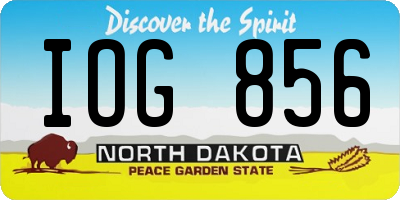 ND license plate IOG856