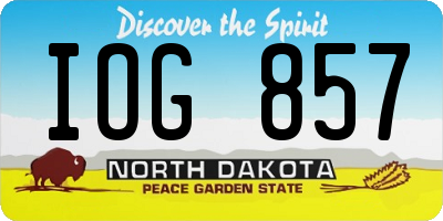 ND license plate IOG857