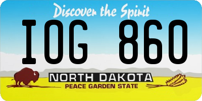 ND license plate IOG860