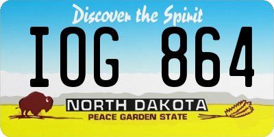 ND license plate IOG864