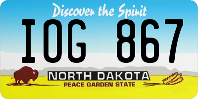 ND license plate IOG867