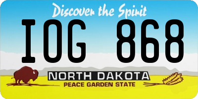 ND license plate IOG868
