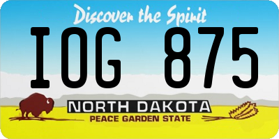ND license plate IOG875