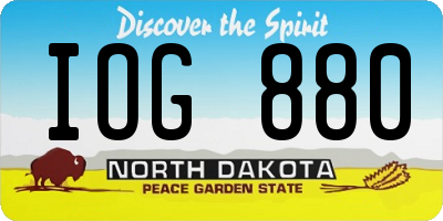 ND license plate IOG880