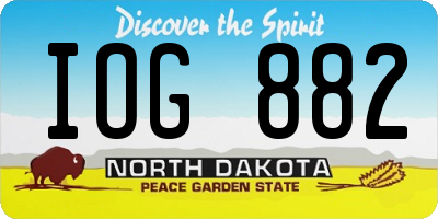 ND license plate IOG882