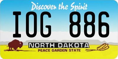 ND license plate IOG886
