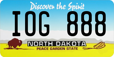 ND license plate IOG888