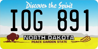 ND license plate IOG891