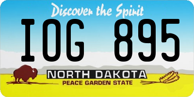 ND license plate IOG895