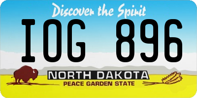 ND license plate IOG896