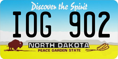 ND license plate IOG902