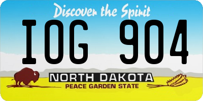 ND license plate IOG904