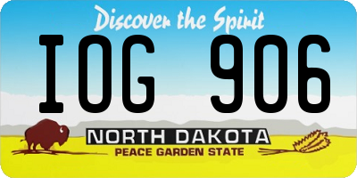 ND license plate IOG906