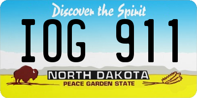 ND license plate IOG911