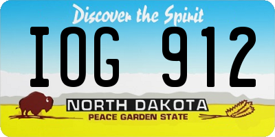 ND license plate IOG912