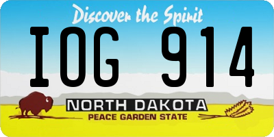 ND license plate IOG914