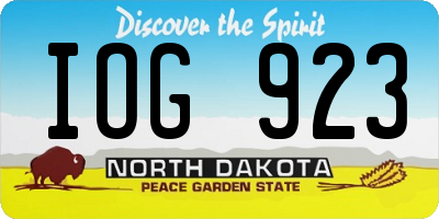 ND license plate IOG923