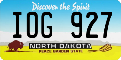 ND license plate IOG927