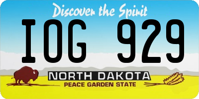 ND license plate IOG929