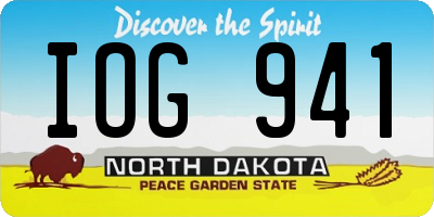 ND license plate IOG941