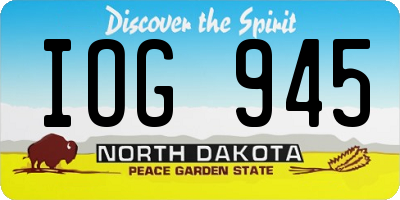 ND license plate IOG945