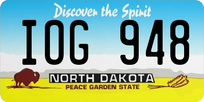 ND license plate IOG948