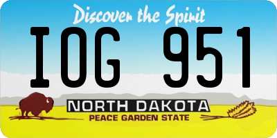 ND license plate IOG951