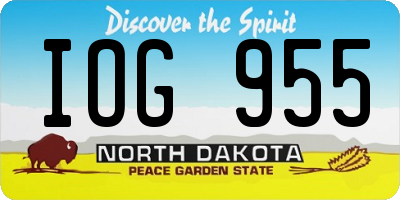 ND license plate IOG955