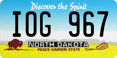 ND license plate IOG967