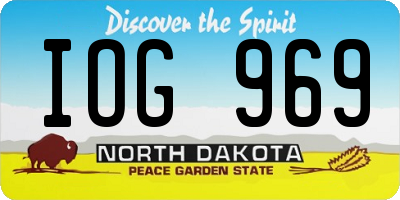 ND license plate IOG969