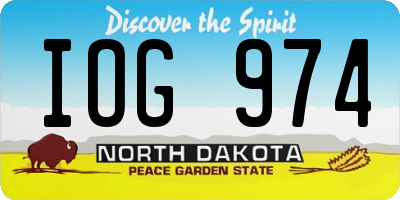ND license plate IOG974