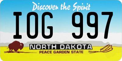ND license plate IOG997