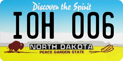 ND license plate IOH006