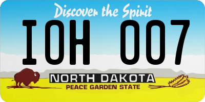 ND license plate IOH007