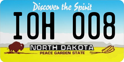 ND license plate IOH008