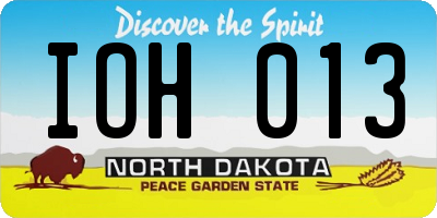 ND license plate IOH013