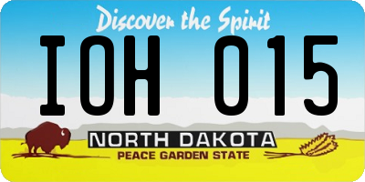 ND license plate IOH015