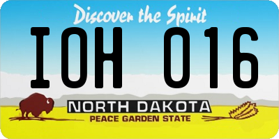 ND license plate IOH016