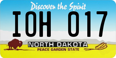 ND license plate IOH017