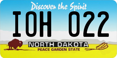 ND license plate IOH022